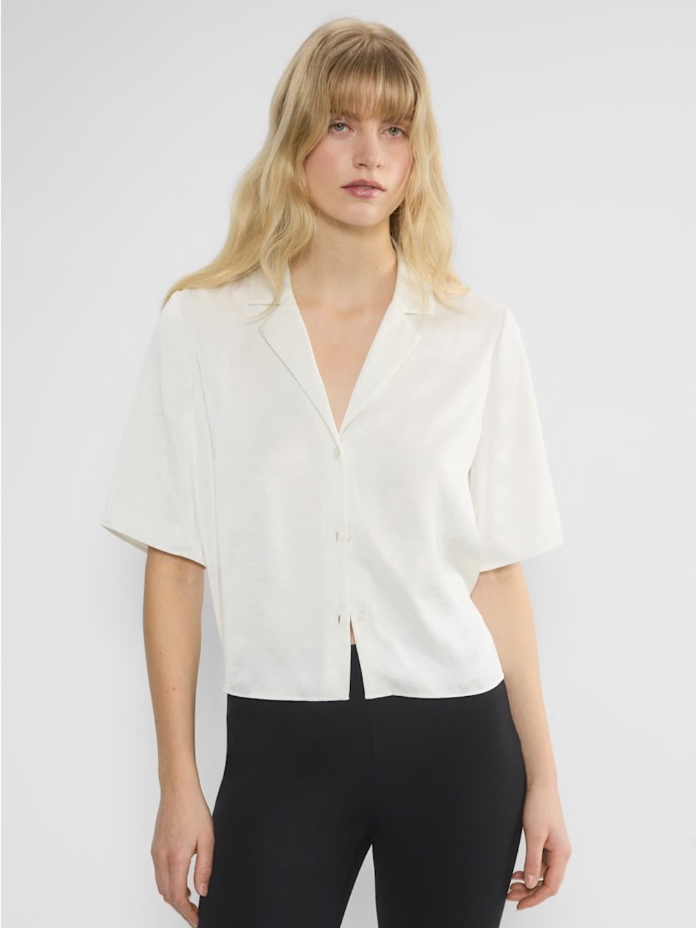 Wilfred Satin Shirt – Light Birch/Ivory – Size L – NWT
